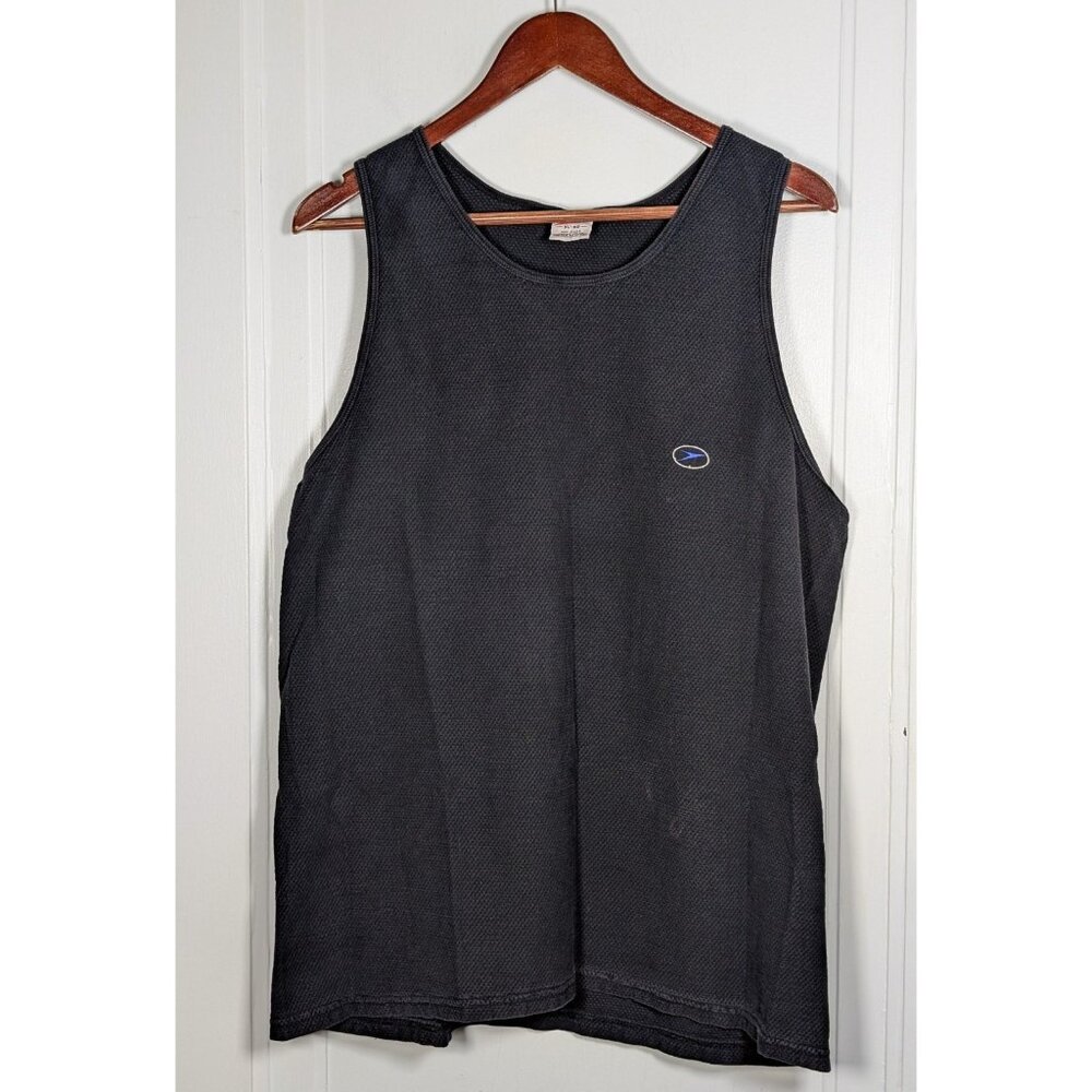 Speedo Vintage 90s Tank Top Adult Size XL Black Sleeveless Beach Gym Swimming